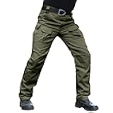 Men's Stretch Tactical Pants Water Resistant Ripstop Cargo Pants Outdoor Lightweight EDC Work Hiking Pants