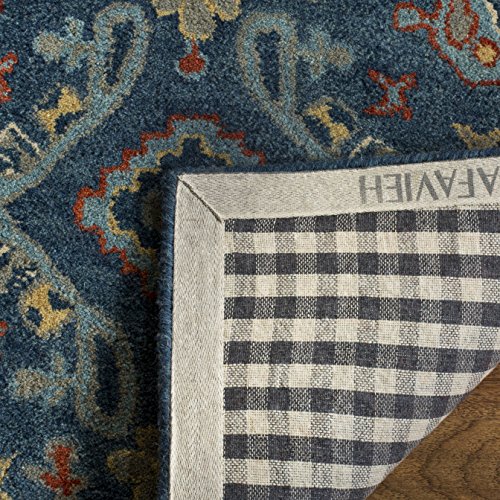 Tapete artesanal oriental 3' x 5' azul/multicolor miniatura 4