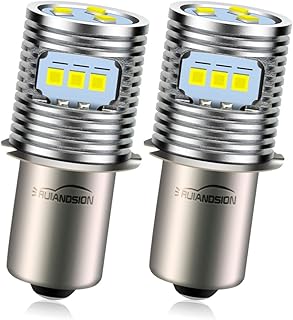 Ruiandsion P13.5S LED Flashlight Bulb 18V 19.2V 24V 7-24 Volt P13.5S Base LED Bulbs Replacement for Flashlight Torch Lantern Work Lights,Non-Polarity (Pack of 2)