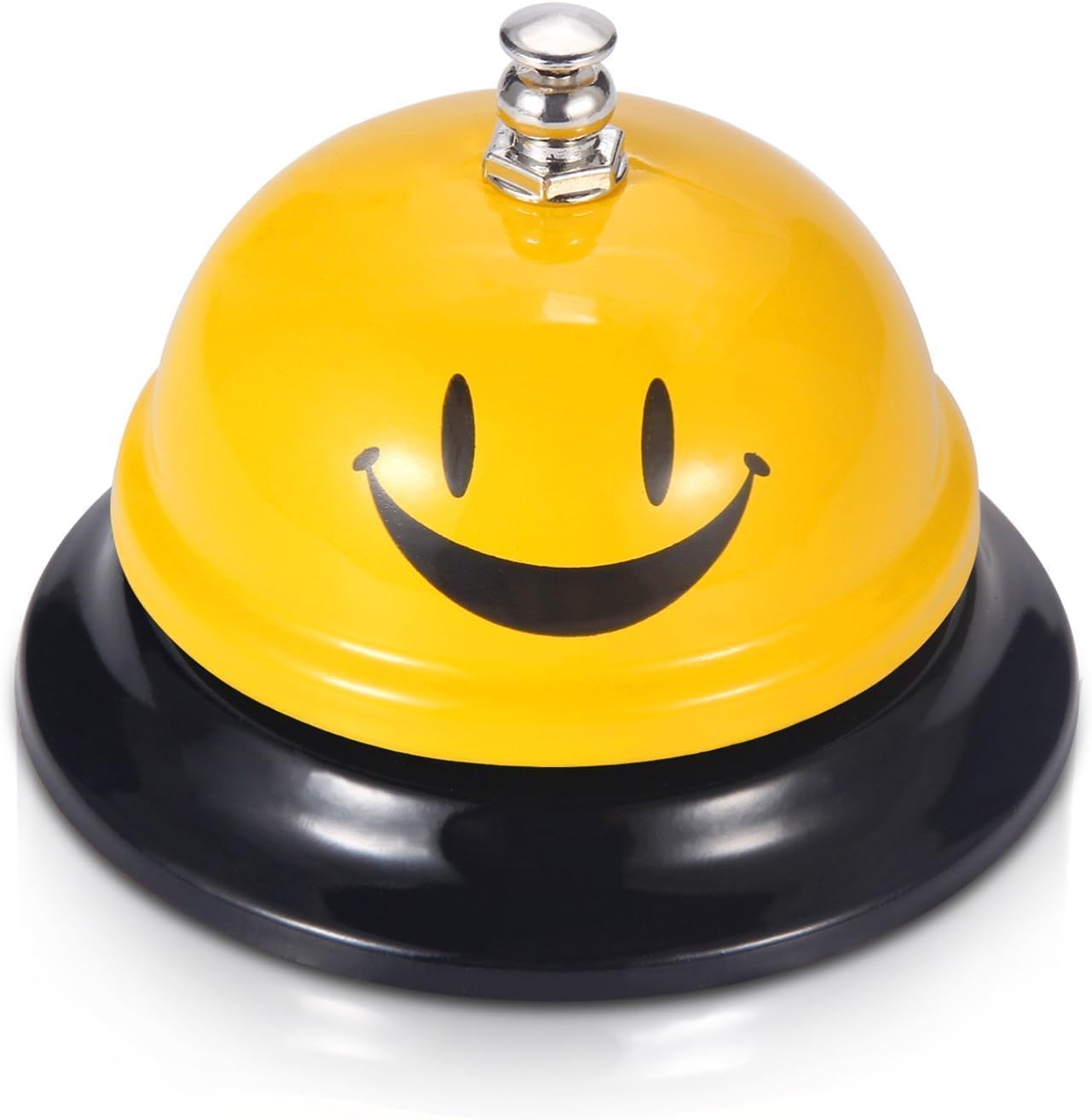 Lovgrin Funny Call Bells, 1 Pcs Stainless Steel Service Bell 3.4 Inch Diameter Customer Service Bell,Desk Bell Service Bell for Hotels,Counter Restaurant,Table Kitchen Bar(Yellow)