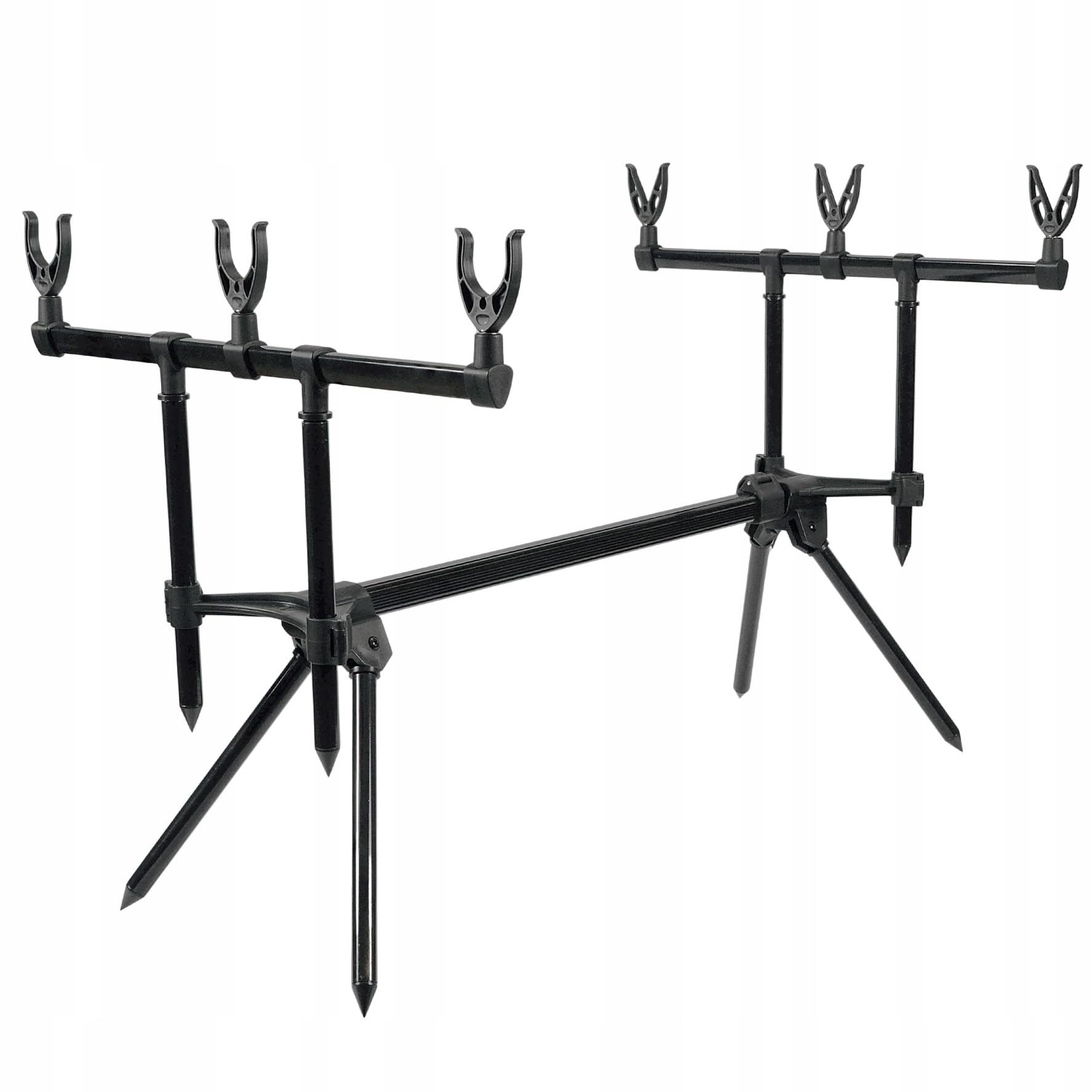 A&N Rod Pod per 3 canne – Supporto per canna da pesca regolabile 75 – 124 cm, robusto supporto per canna da pesca con filettatura universale per indicatore di morso, inclusa borsa per il trasporto