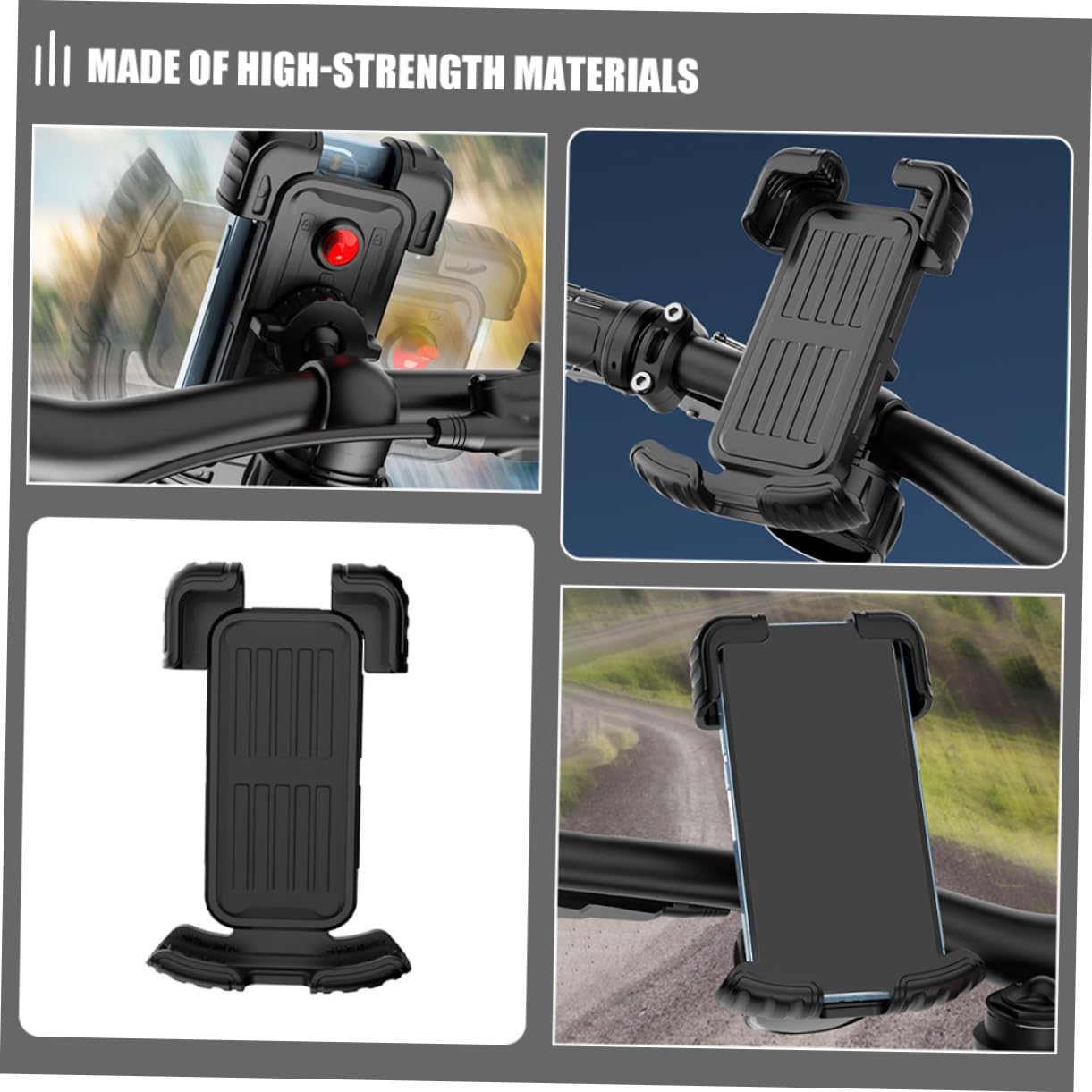 Artibetter 4pièces Support De Téléphone Antichoc Et Antidérapant pour Guidon De Vélo Et Scooter Fixation Universelle pour Smartphones