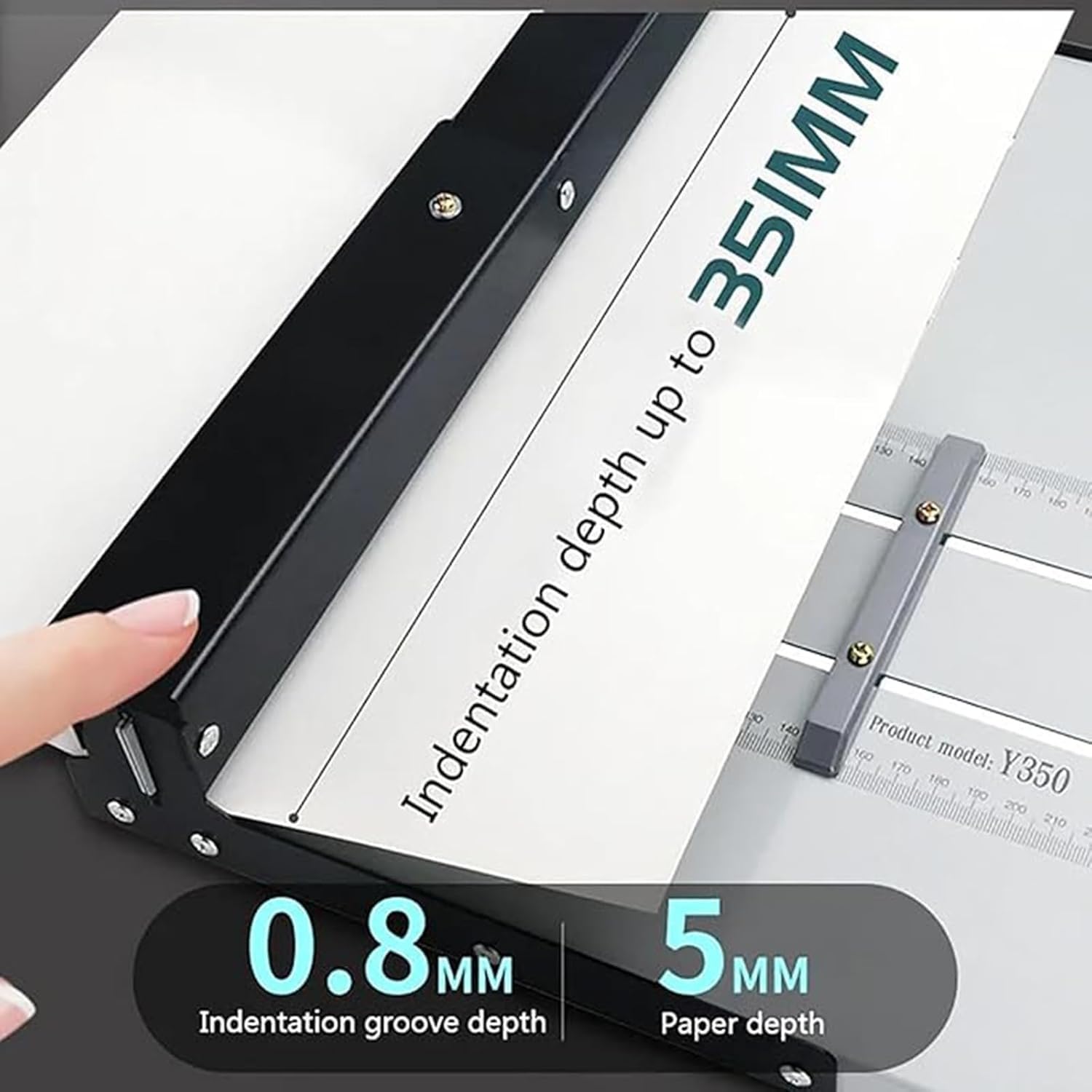 Manuelle Falzmaschine zum Papierfalten, robuster A3-Punktezähler mit 0,8 mm Rillentiefe, ideal für Bürohefte, Grußkarten und Fotopapiere