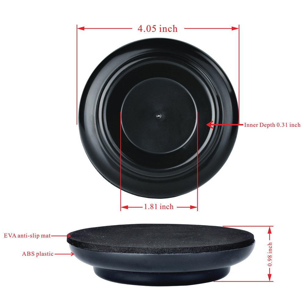 Lot de 4 Protections antidérapantes pour roulettes de Pied de Piano Vertical - par KingPoint - en Plastique ABS Plastique Noir