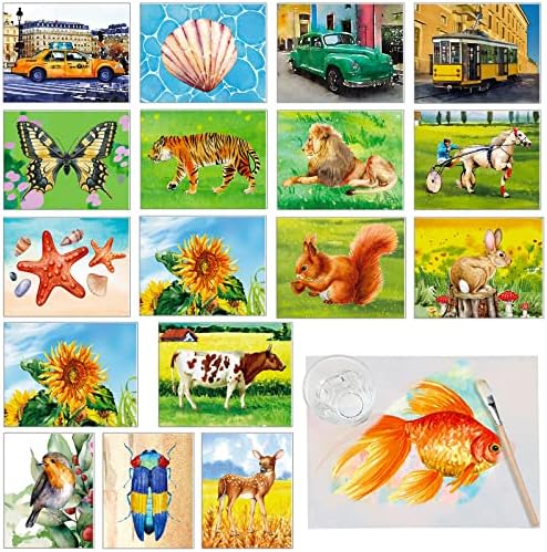 Fuutreo 50 Pcs Dementia Products for Elderly Reusable Water Painting Toys with 1 Painting Brush Dementia Activities for Seniors Alzheimers Activities for Dementia Patients Paint with Water Water Games