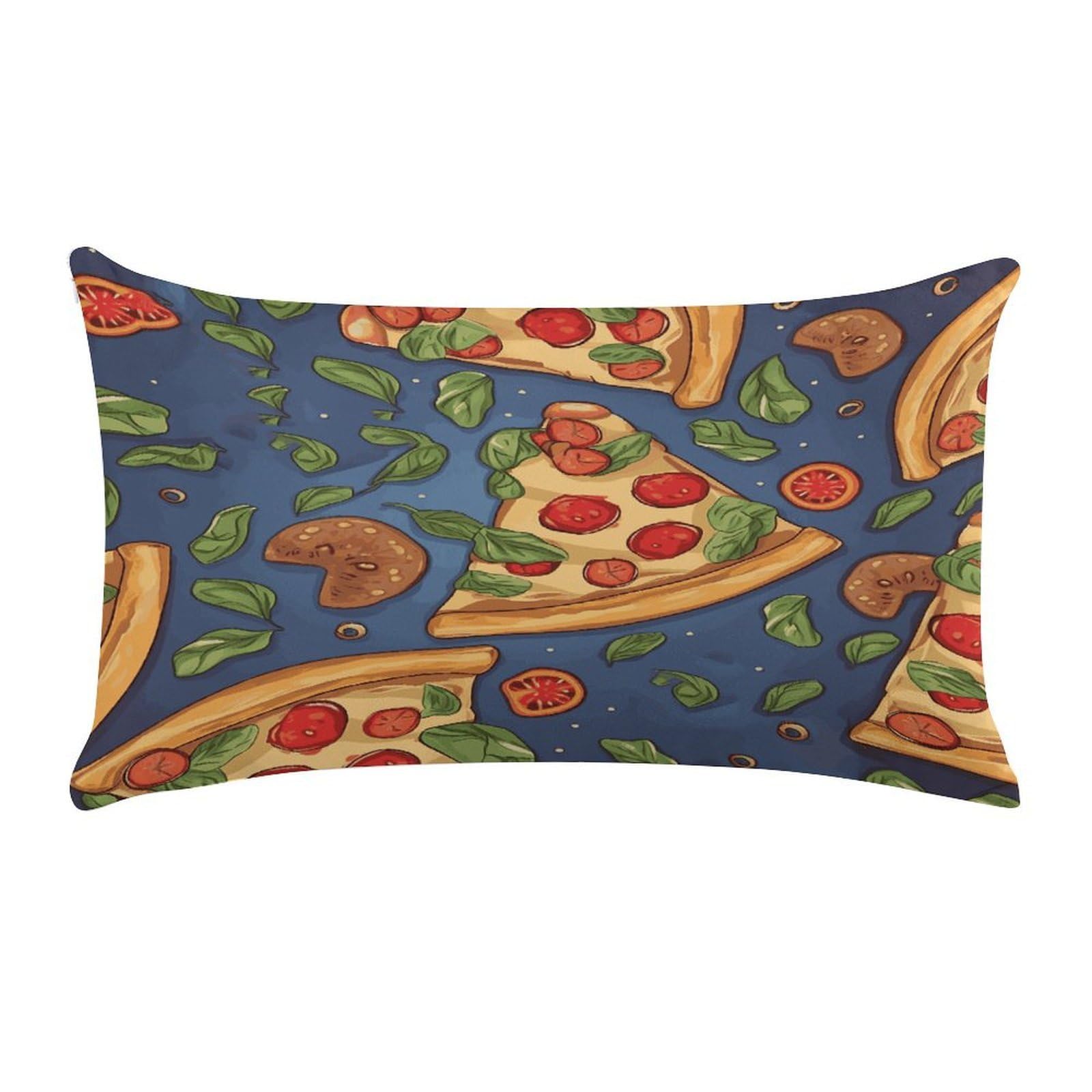 Pizza Pillow Case Decorative Rectangle Throw Pillow Cover Soft Plush Pillowcase Cozy Cushion Case Modern Pillow Sham Cushion Cover for Bedroom Sofa Couch 20 X 12 Inch