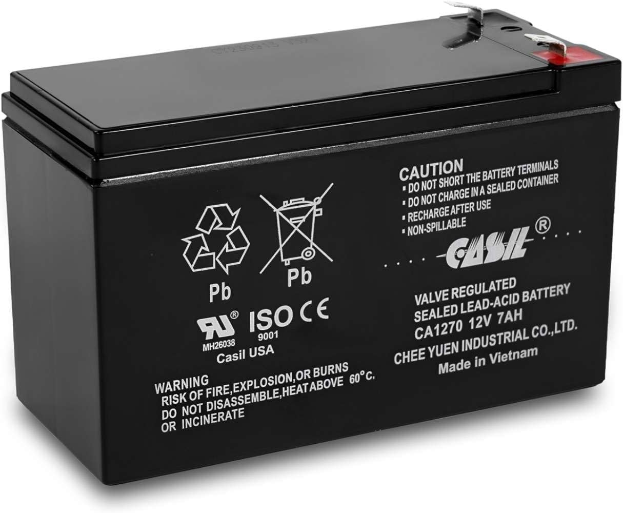 Casil 12V 7AH Rechargeable Battery Replace FAS1075, 12 Volt 7Amp Fire Alarms Battery (CA1270-8PC)