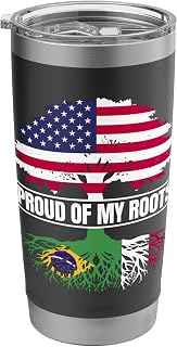 Brazil Italy Mix Proud of my Roots Brazilian Italian Stainless Steel Insulated Tumbler