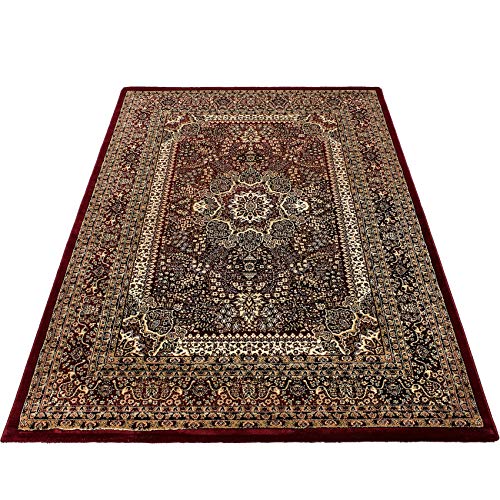 HomebyHome Teppich Kurzflor Orient Ornament Bordüre Design Wohnzimmer 12 mm Florhöhe Hochfertig Weich Gross Rechteckig… – Bild 7