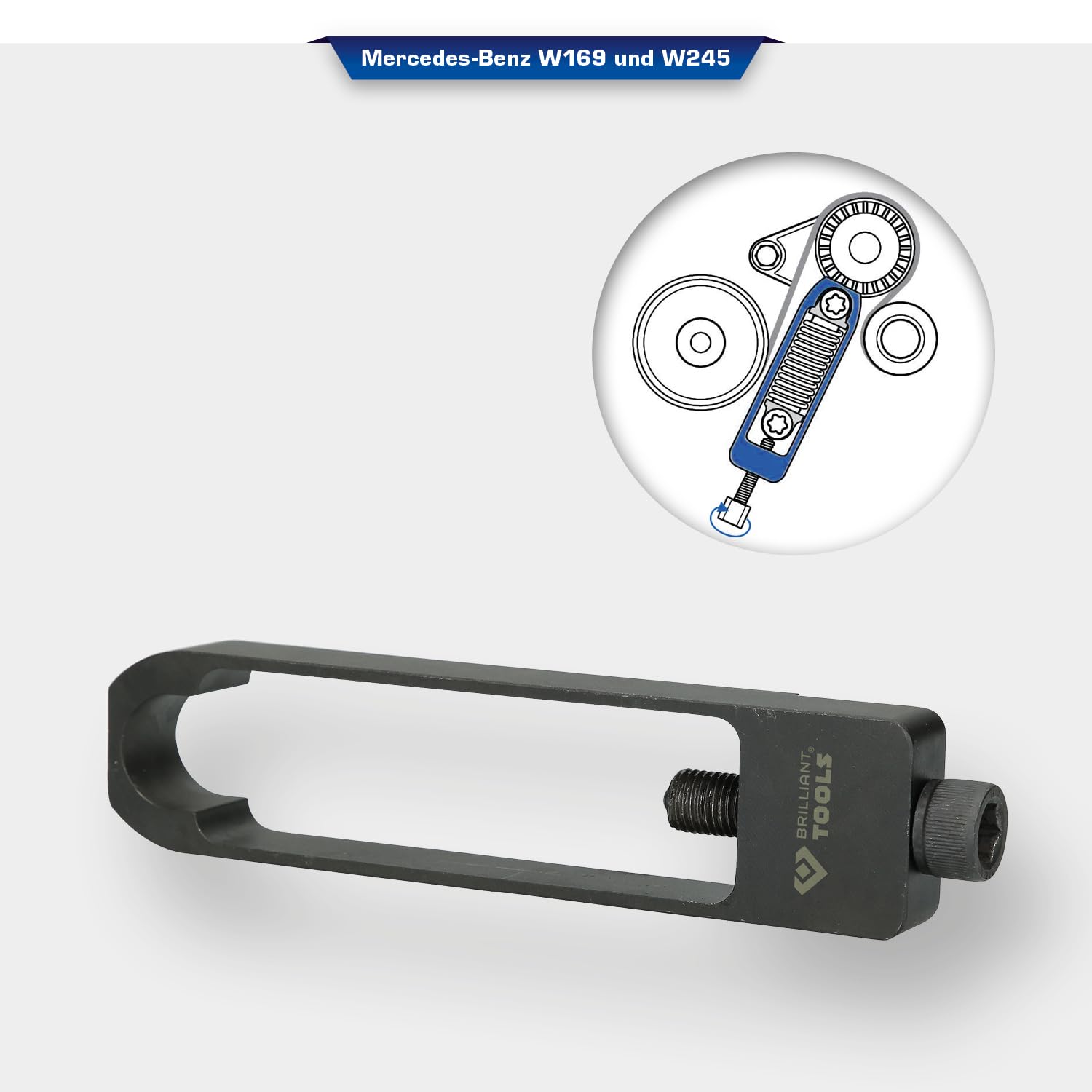 BRILLIANT TOOLS BT571016 element napinający pasek klinowy wielorowkowy do Mercedes-Benz W169 i W245 [Powered by KS TOOLS]