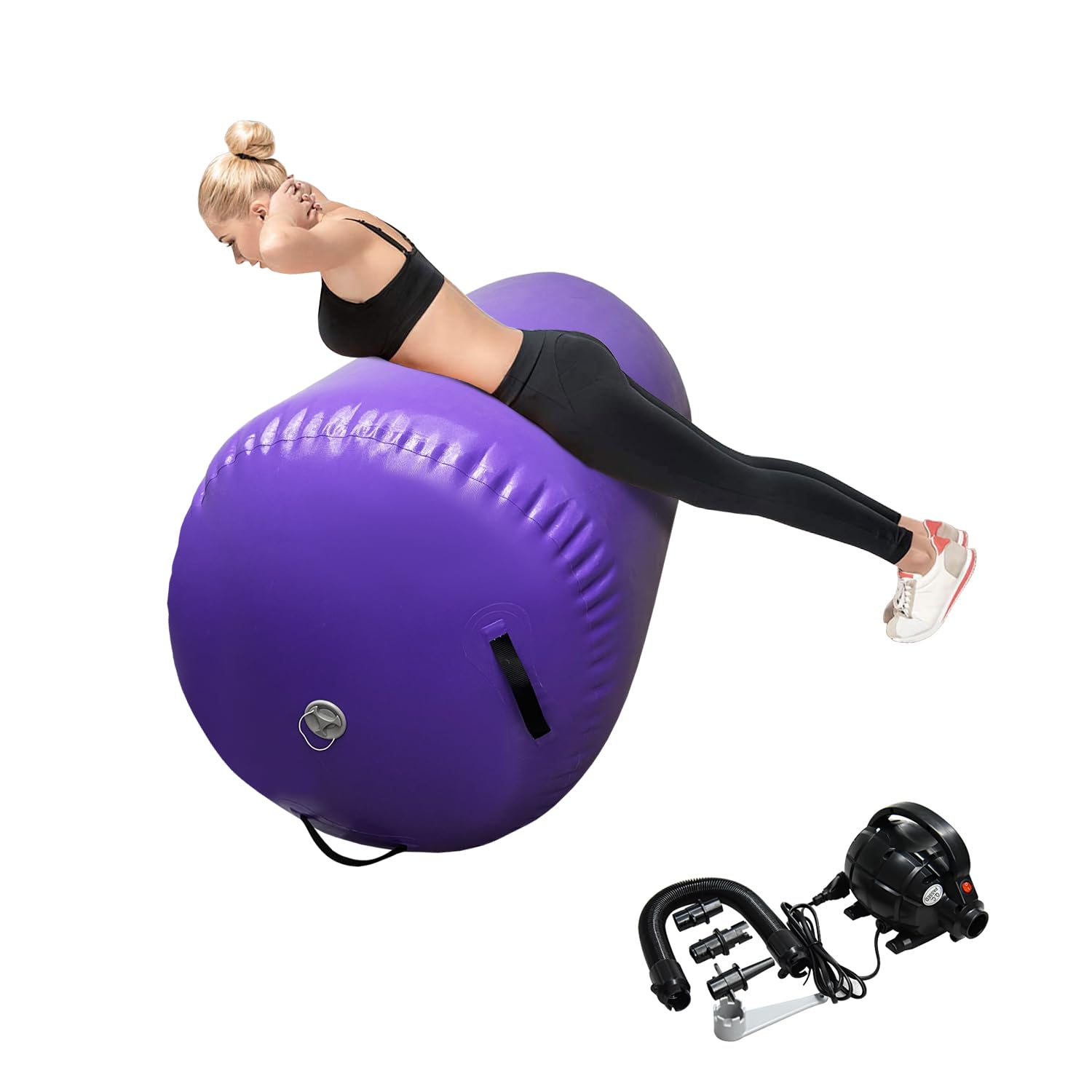 Air Tumbling Mat Tumble Track With Electric Pump?Inflatable Gymnastics Barrel Roller for Home Use,Gym Training,Cheer leading,Yoga