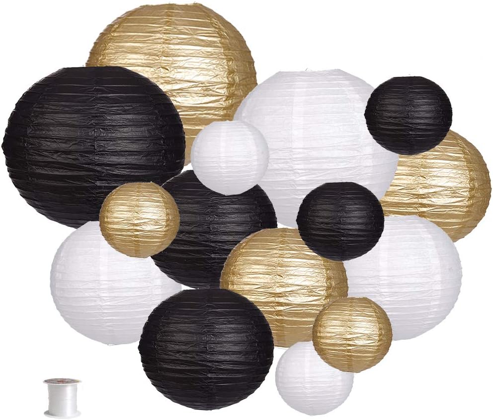 zilue Paper Lanterns Decorative, Round Hanging Paper Lanterns Decorations for...