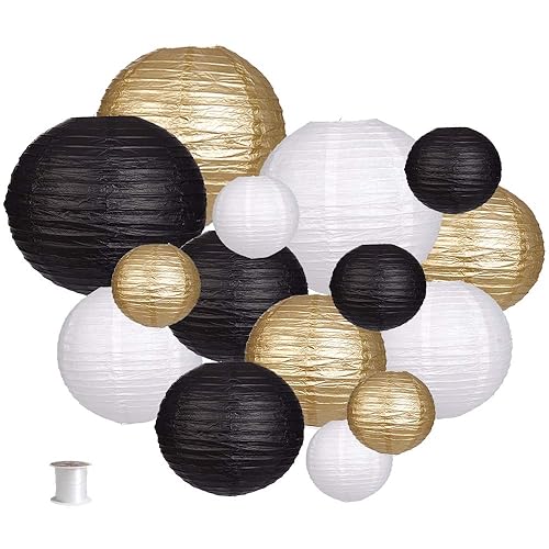 Paper Lanterns Decorative, Round Hanging Paper Lanterns Decorations for Wedding