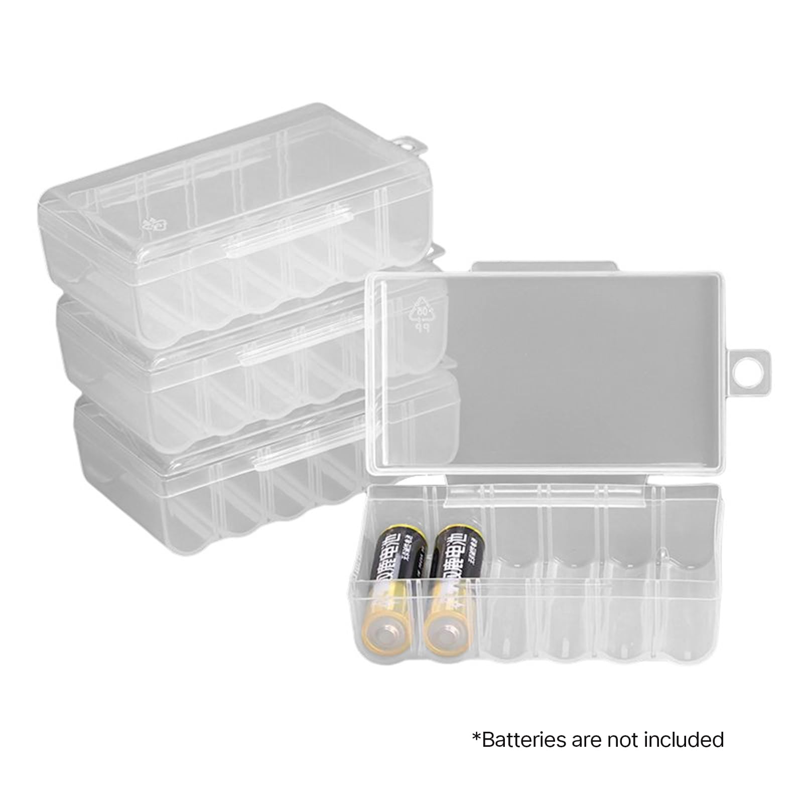 Qsvbeeqj Battery Organize Box Battery Storage Case for AA Batteries Types Battery Holder