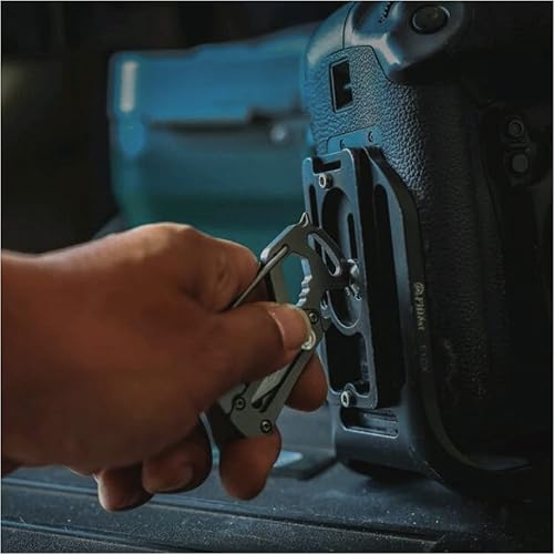 Miniatura 5 de Tacray mosquetón pequeño llavero cuchillo, titanio EDC con hoja afilada reemplazable y clip de liberación rápida, llavero multiherramienta, cierre