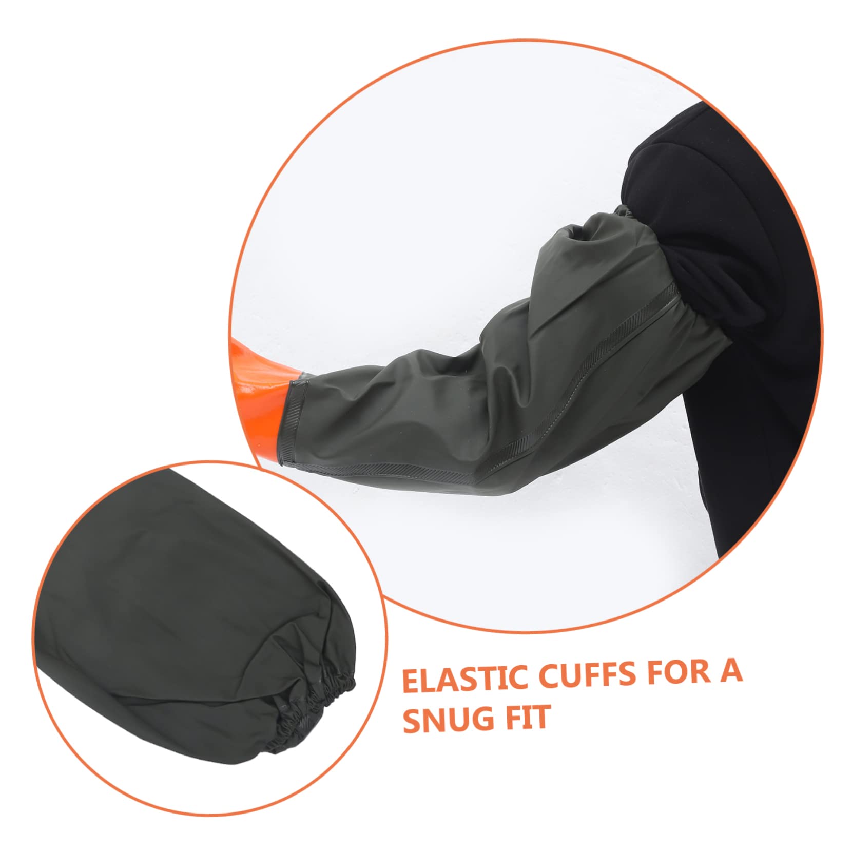 Operitacx 4 Guantes Impermeables de Pesca y Jardinería Guantes de Limpieza Largos Accesorios Profesionales para Acuarios y Antideslizantes y Reutilizables Naranja