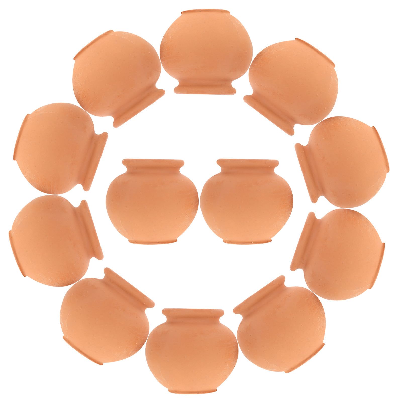 BESPORTBLE 12 Pots en Terre Cuite Orange pour Succulentes et Boutures, Forme Ronde avec Drainage, Style Raffiné, Idéal pour Décoration et Plantes d'Intérieur