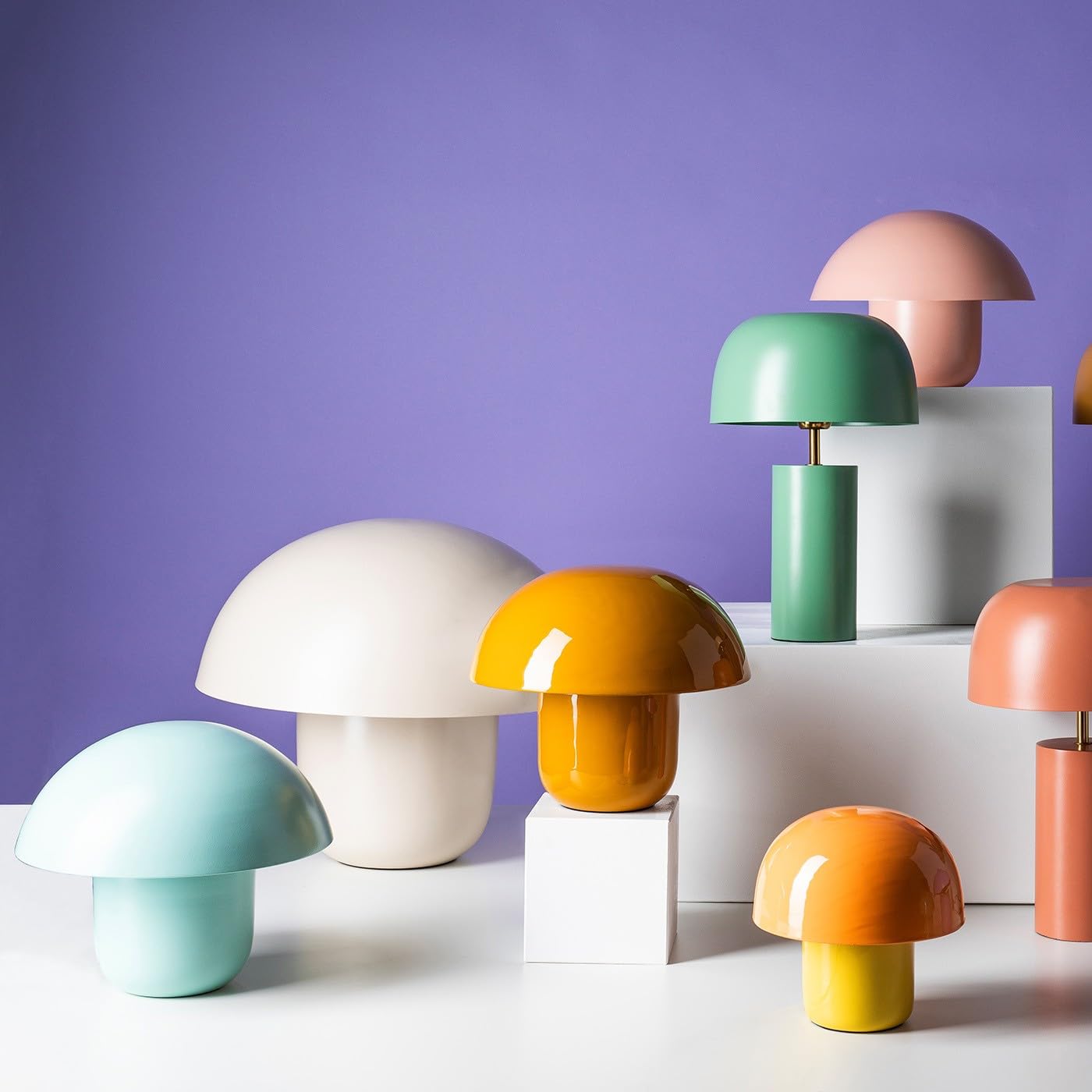 Kare Design Tischlampe Mushroom Beige, Metall, Pilzlampe, Moderne Tischleuchte, Schreibtischlampe, Büro, Wohnzimmer, Schlafzimmer, Office, keine Leuchtmittel inklusive, 50x50x44 (HxBxT)