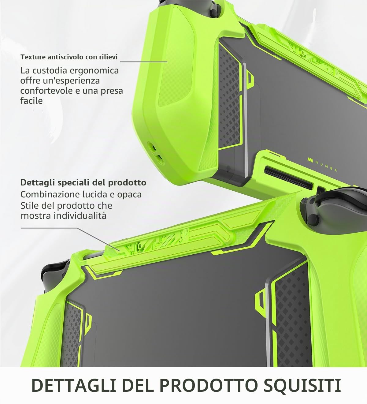 Mumba Custodia per Nintendo Switch, robusta custodia protettiva ibrida in TPU, per Nintendo Switch, colore: verde