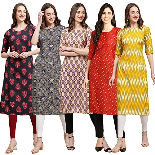 Image of Pinkmint Women's Crepe Digital Print Straight Kurta