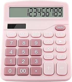 SULIVES School Calculator Enhances Calculation Experience, Standard Function Desktop Pink Calculator with Clear Character Display, Digit Calculator Easily Tackle Various Calculation Tasks for Office