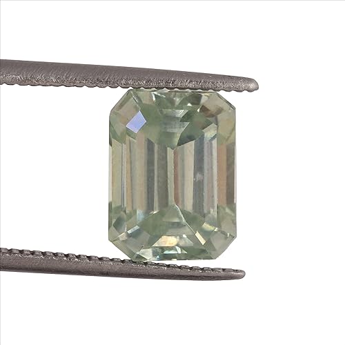 Miniatura 2 de Moissanita verde de calidad superior 3.00 quilates brillante corte esmeralda moissanita para la fabricación de colgantes de anillo, Gema, Moissanita