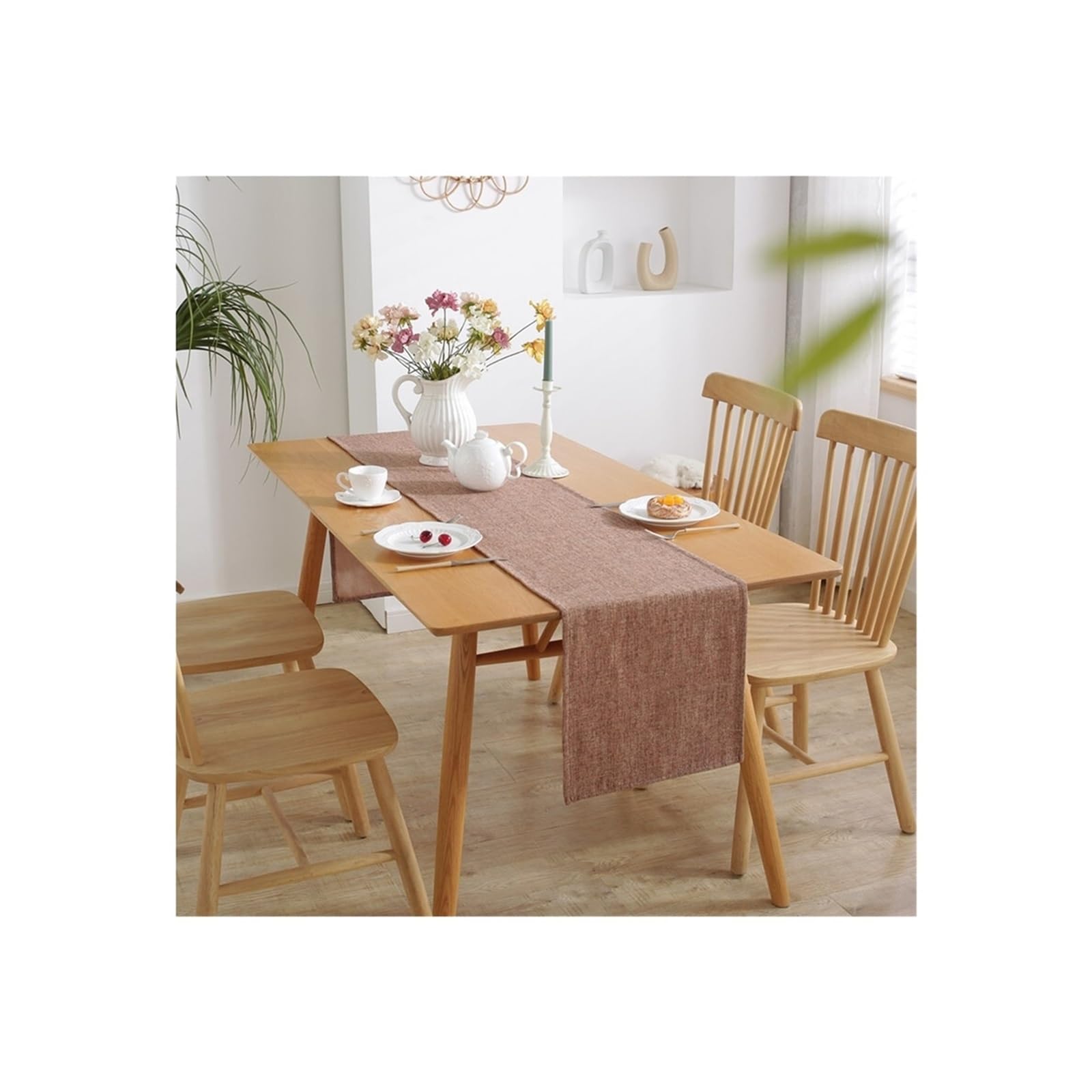 Cheesecloth Table Runners Burlap Style Farmhouse Table Runners , Beige Rustic Woven Dining Runner For Home,Party Decoration, Everyday Use(Brown,30x160cm)