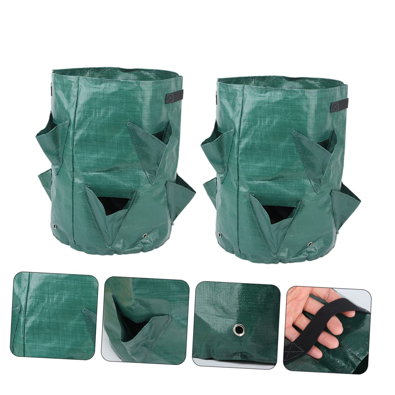 Toyvian 2 Series Bolsa De Crecimiento De Plantas De Fresas Bolsa De Transpirable Jardín Plantas Macetas 2 Piezas*2