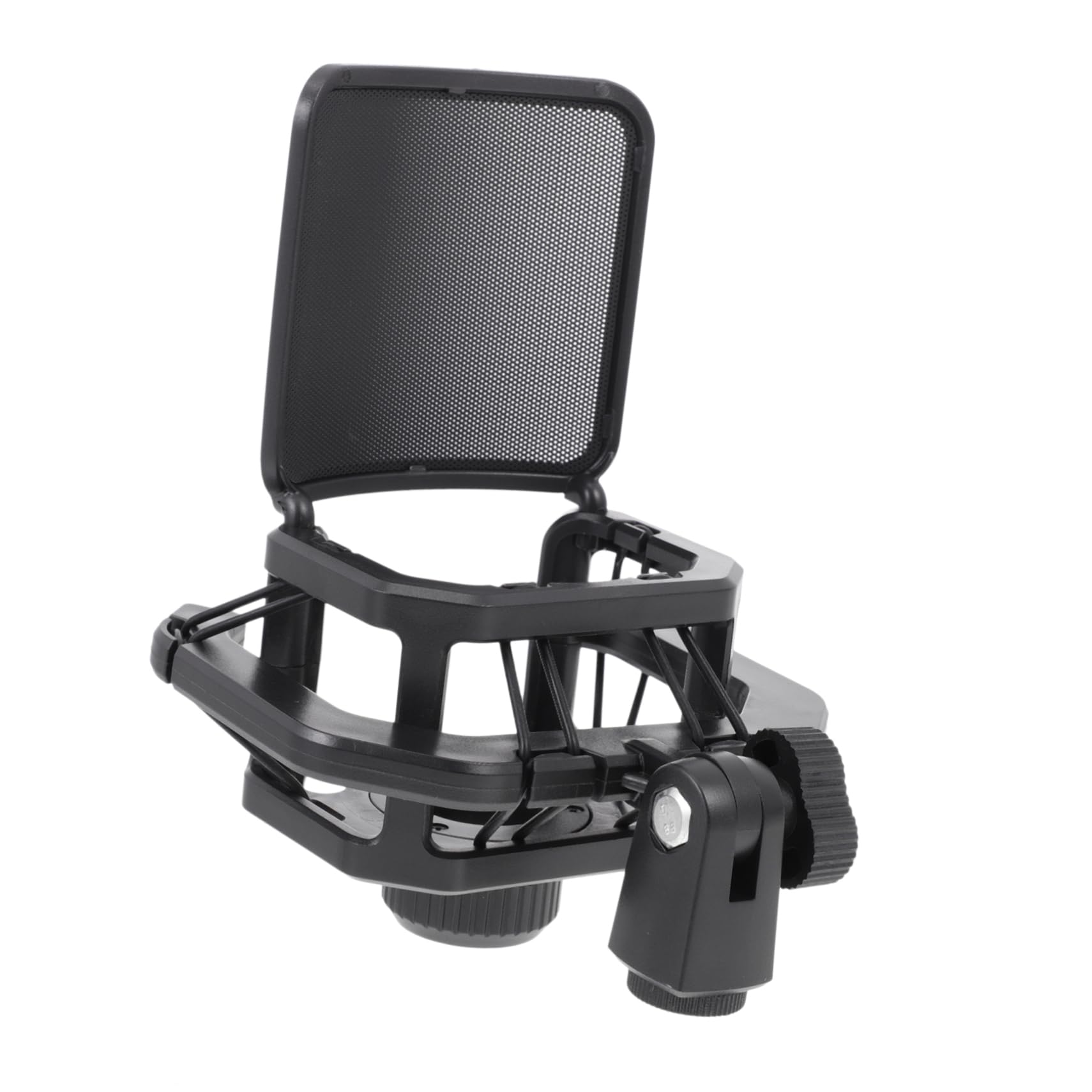 1Pc Adjustable Durable Microphone Stand Blowout Prevention Mic Holder with Adjustable Tension for Stability for Studio Podcasting Streaming Black