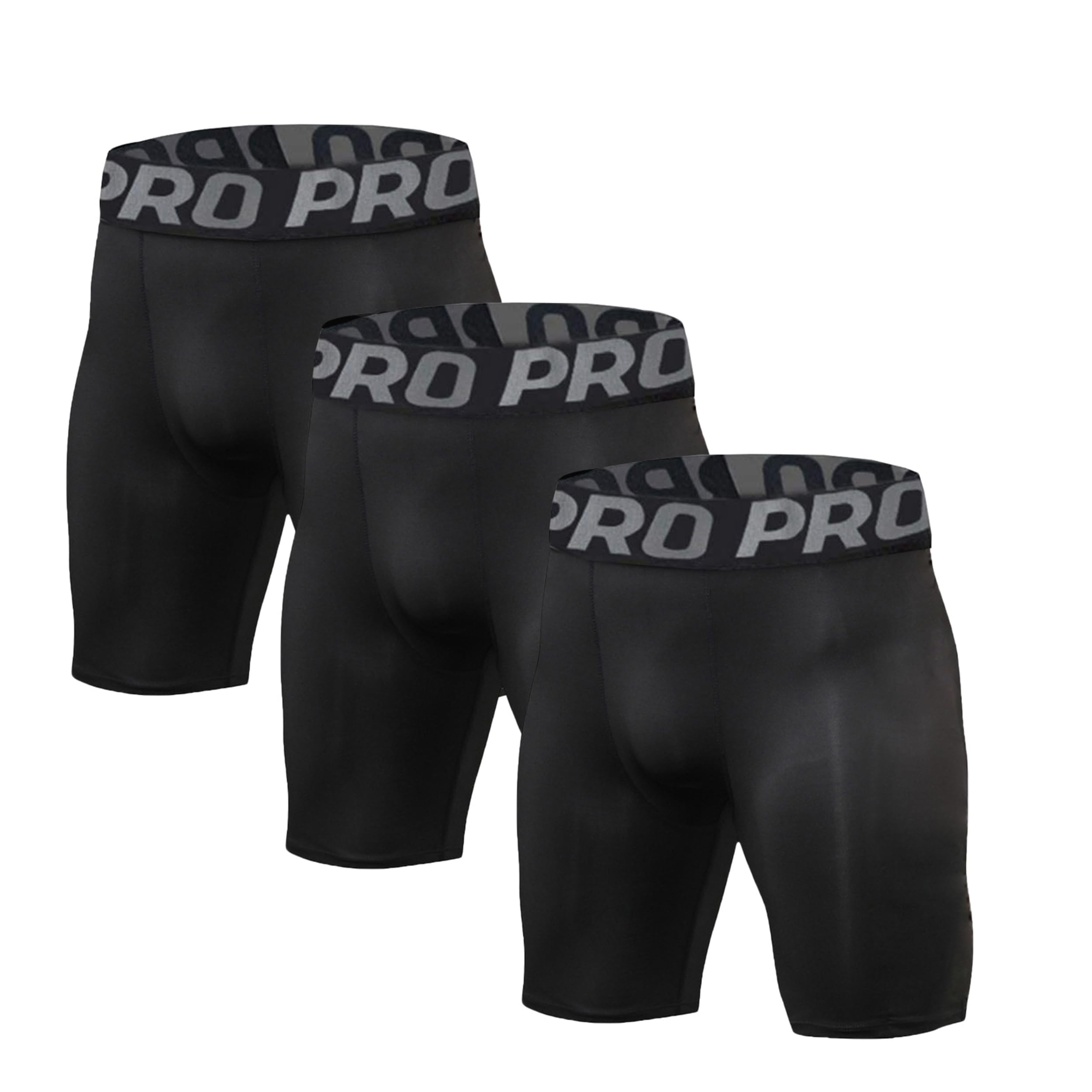 Confezione da 3 pantaloncini a compressione da uomo, pantaloni a compressione corti, ad asciugatura rapida, traspiranti, corti da ciclismo, estivi, da corsa, biancheria intima funzionale