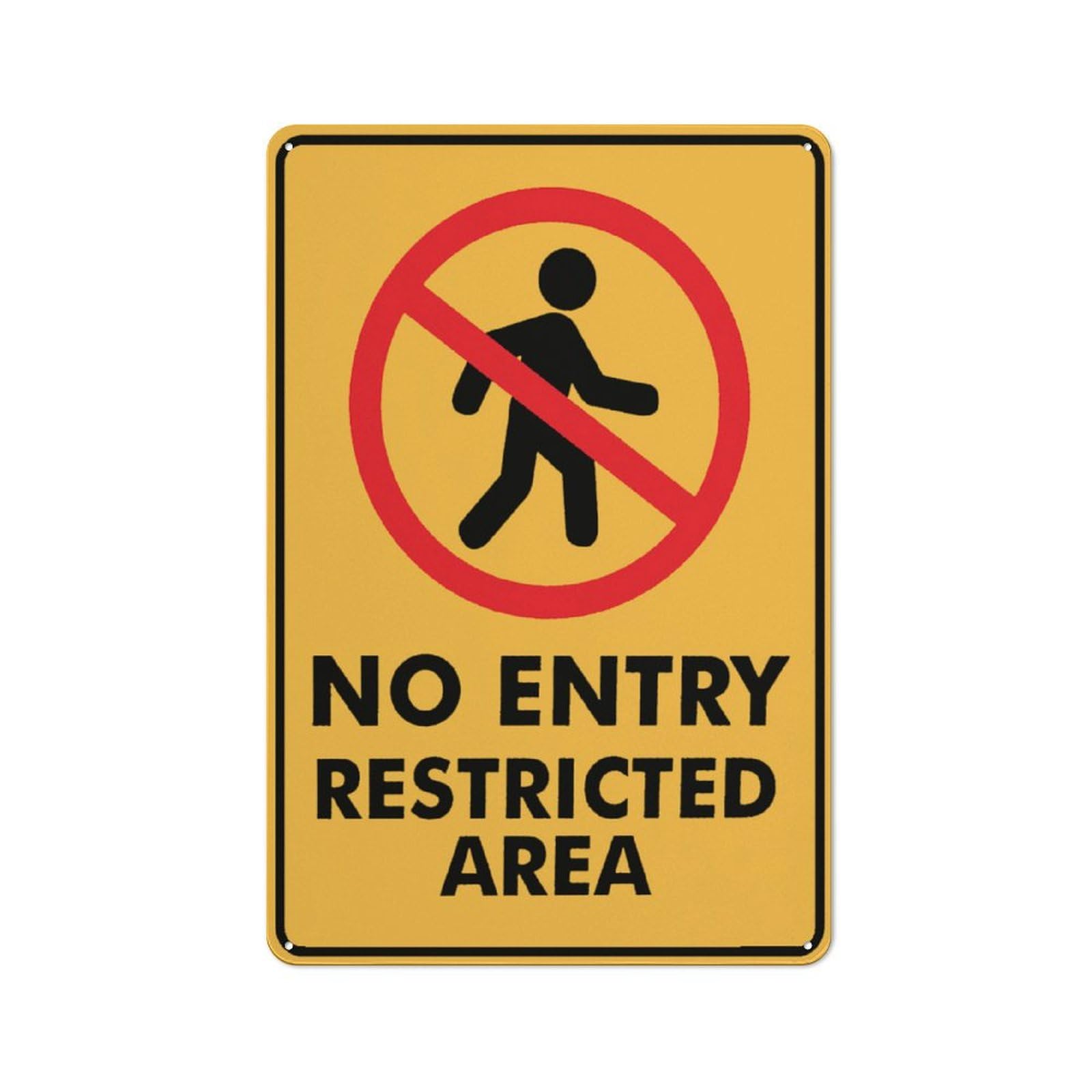 No Entry Restricted Area Sign 8"X12" Rust Free Aluminum Signs Outdoor, Metal Tin Sign For Home, Business, Yard