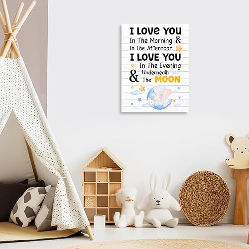 Miniatura 3 de Decoración de pared de bebé elefante para guardería, lienzo enmarcado para decoración de pared de habitación de bebé, cuarto de bebé, 14