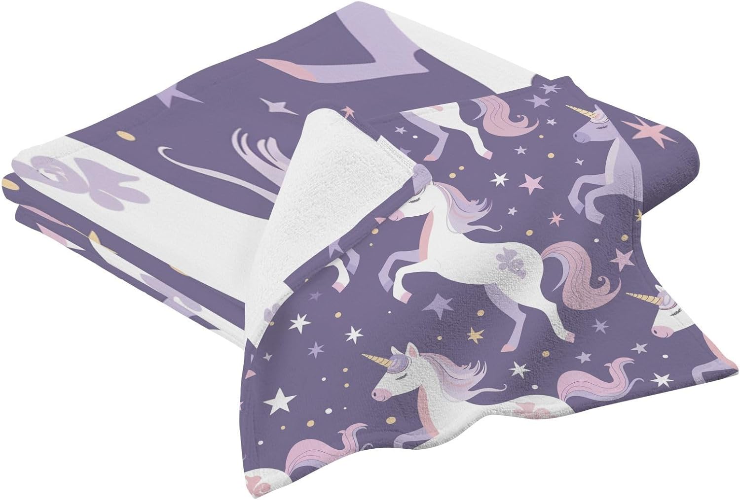 Hand Towels Premium Soft and Highly Absorbent Cute Pastel Unicorns 2 Pcs Towels for Bathroom Set 100% Cotton Decorative Face Towels