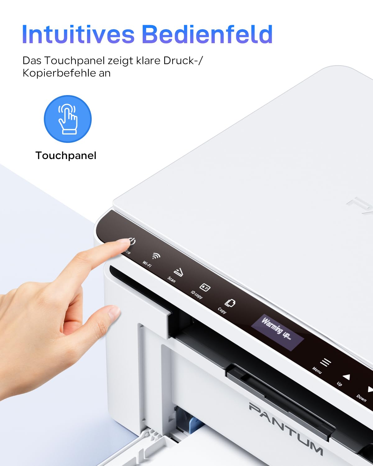PANTUM BM2309W laserdrucker Multifunktionsgerät, Drucker Scanner Kopierer 3in1, Schwarz Weiss, WLAN Drucker, Airprint, A4, 1200 x 600 DPI, 20 Seiten pro Minute