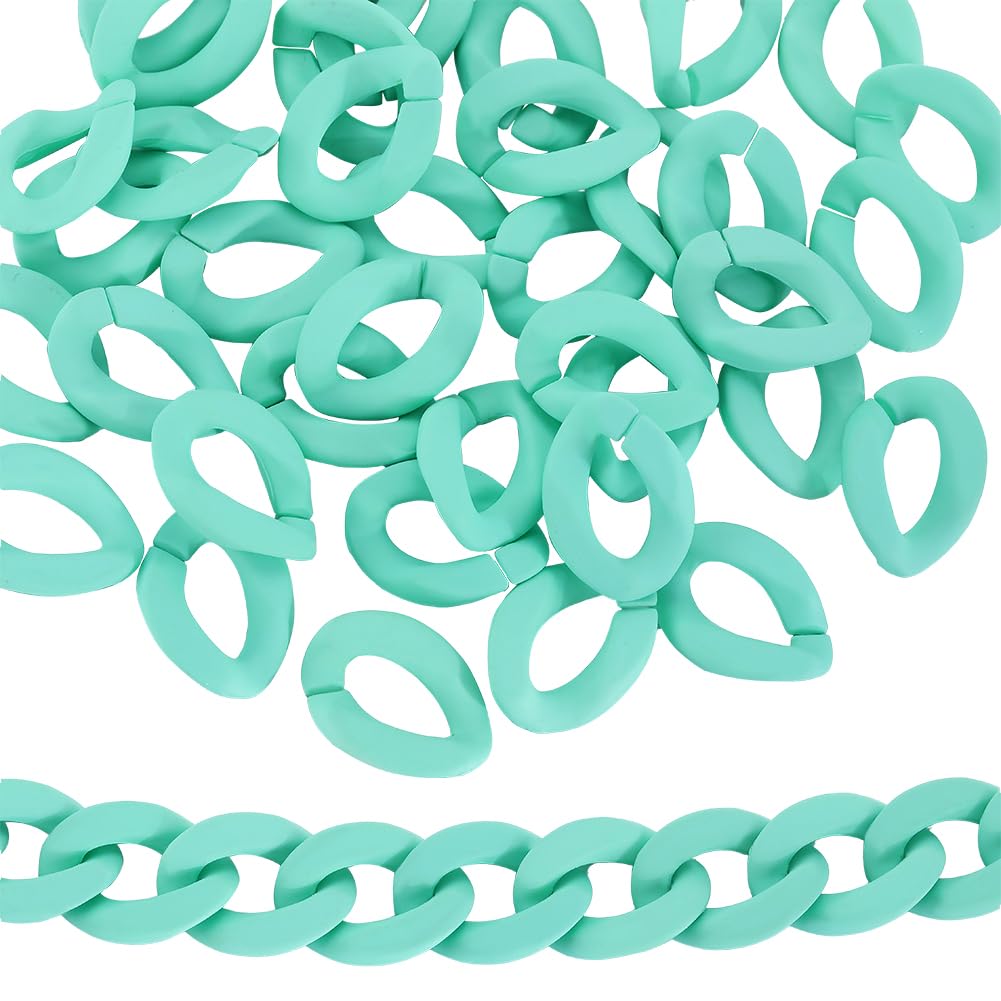 Anneaux de liaison acrylique turquoise ovales à maillons rapides
