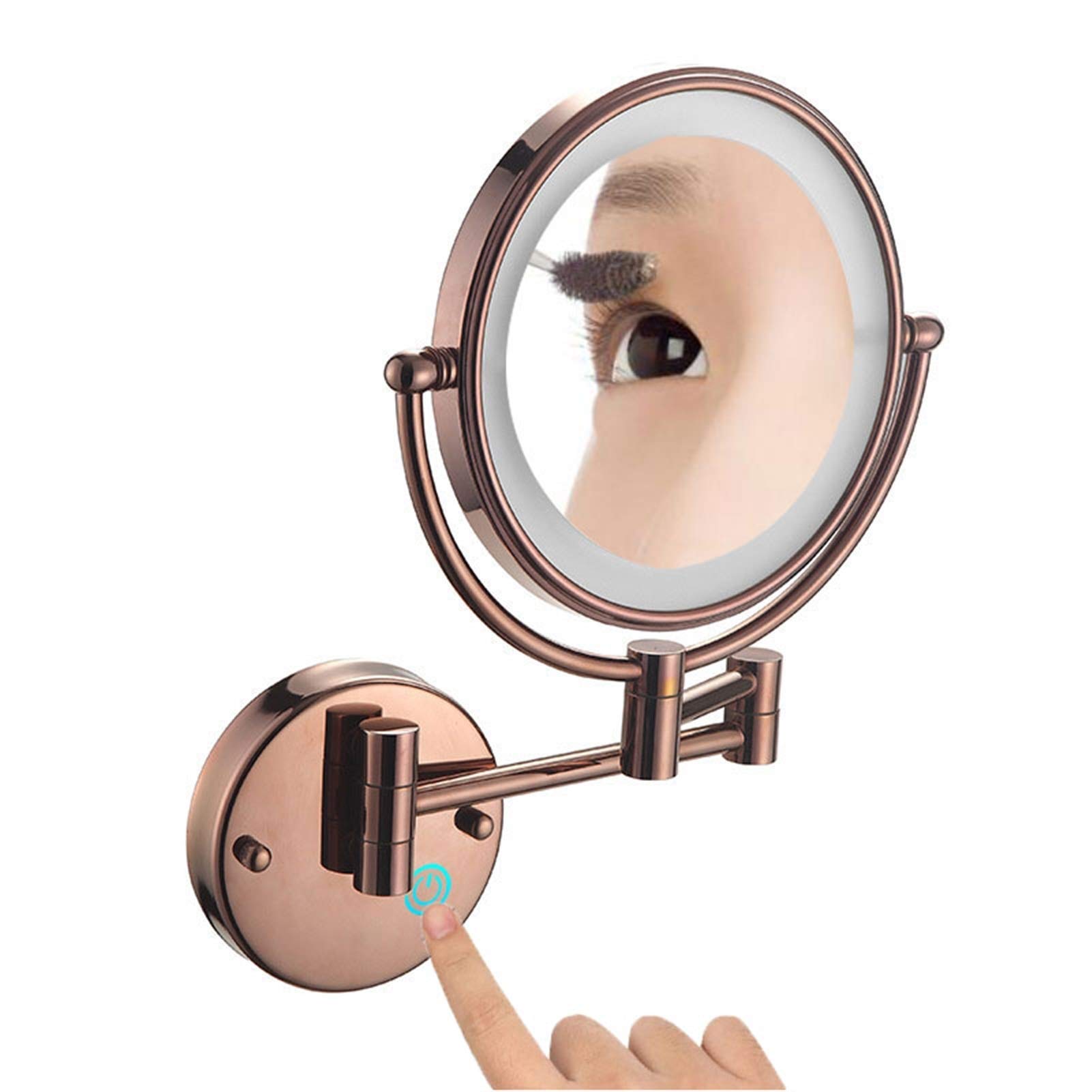 Miroir de courtoisie Extensible FIDEMM Or Rose Accessoire Beauté Salle de Bain