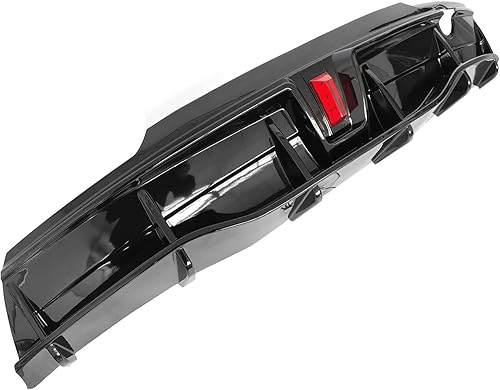 Miniatura 4 de FREEMOTOR802 Difusor Trasero con Luz LED Compatible con Tesla Model Y 2020-2024, Complemento de PP Negro Brillante Estilo IKON Protector de Moldura