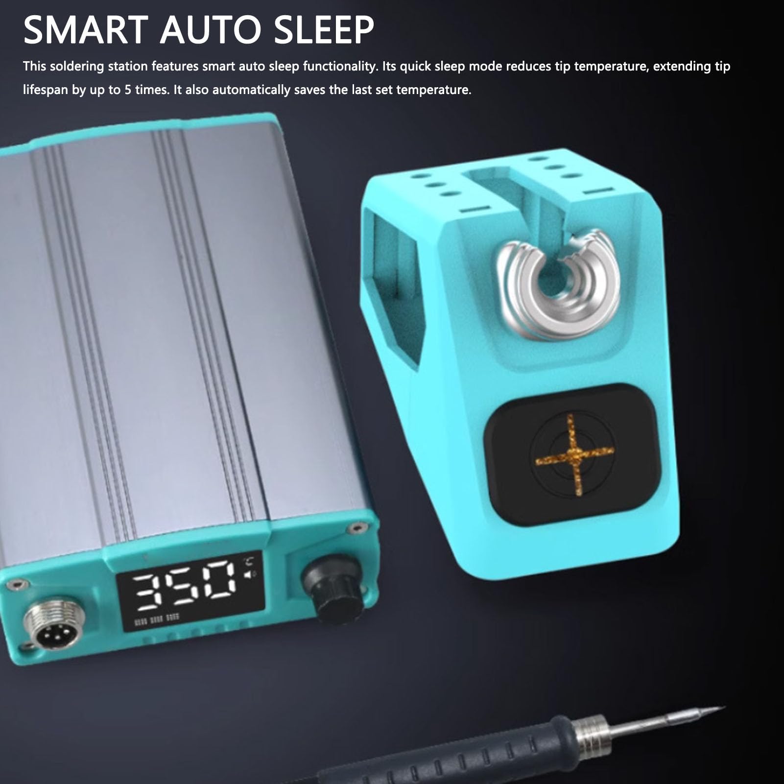 Vikye Zestaw Stacji Lutowniczej T210 Pro 120 W, Szybkie Nagrzewanie 2S, Zestaw Stacji Lutowniczej z Wyświetlaczem LCD z Antystatycznym Przewodem Uziemiającym, Automatyczne Uśpienie i (wtyczka UE)