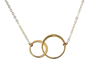 Gracefully Intertwined: Two Circle Necklace Embellished with Gold Vermeil