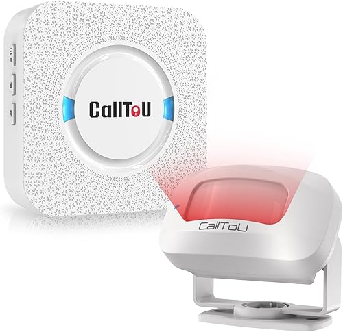 CallToU Alarma inalámbrica con sensor de movimiento para interiores, alarma de cama para pacientes ancianos con demencia, timbre de puerta con