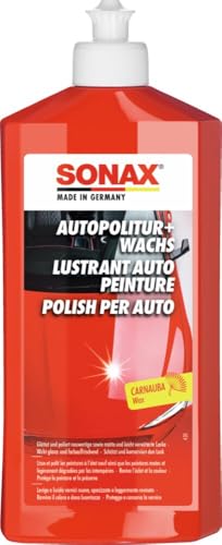 SONAX Polish per auto (500 ml) lucida a specchio e rivitalizza i colori. Protegge e conserva la carrozzeria grazie alla cera di Carnauba | Art.N. 03002000