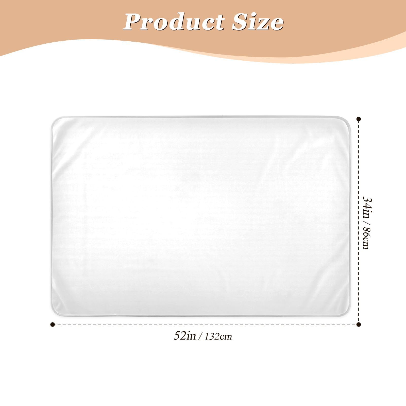White Mattress Pad Waterproof, Large, Adult Pads for Bed, Pee Pads for Adults Washable