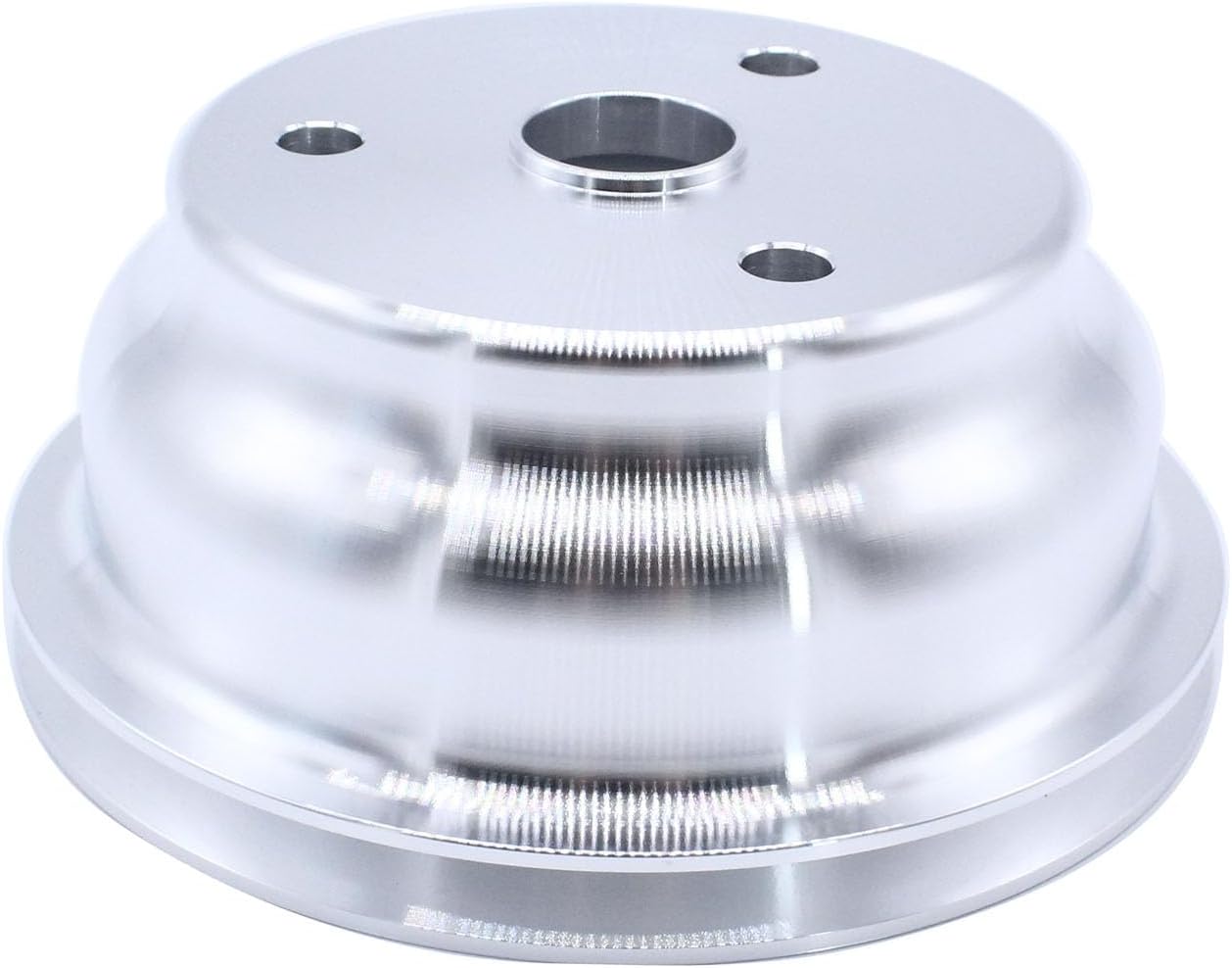 Billet Aluminum Long Water Pump LWP 3 Groove Crank Pulley Compatible for Chevy SBC 350