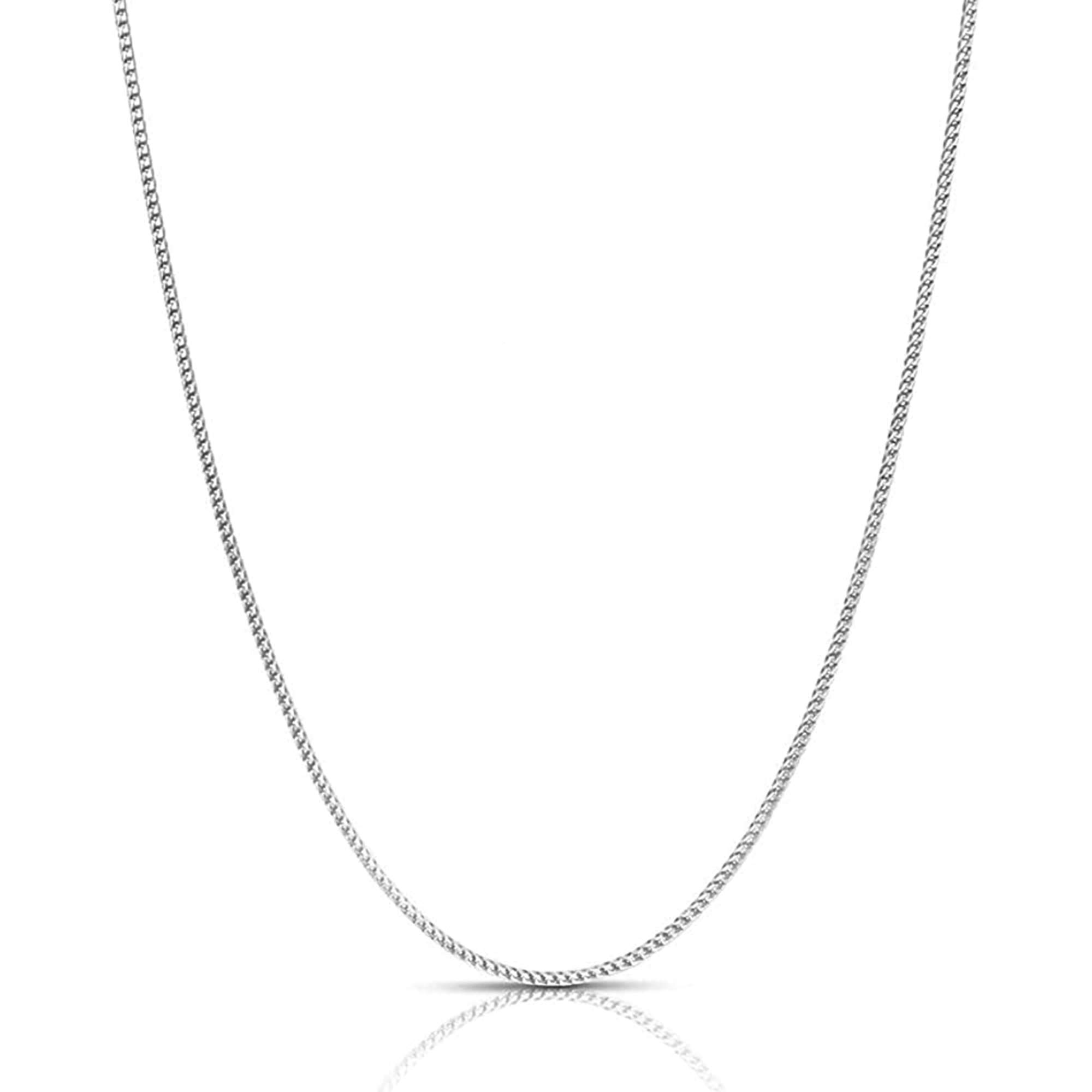 Authentic Solid Sterling Silver Franco Box Link .925 Rhodium Necklace Chains 1MM - 5.5MM, Silver Chain for Men & Women, Made In Italy, Next Level Jewelry