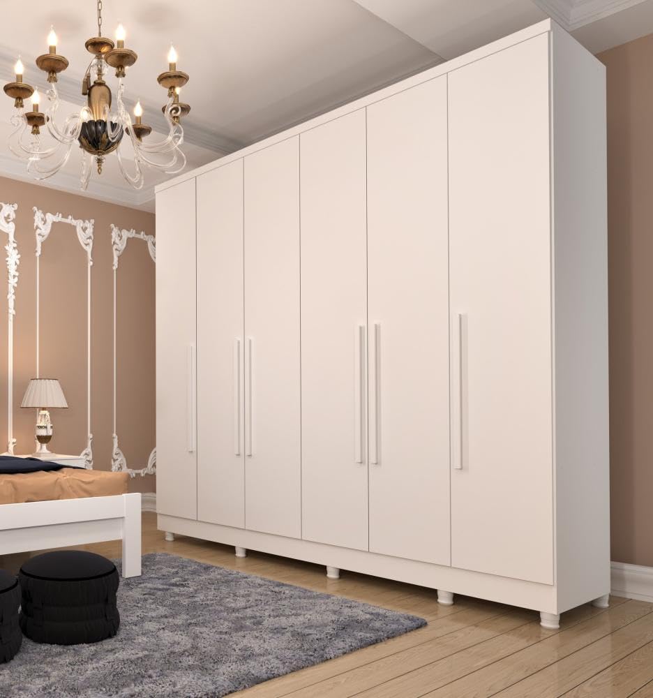 Guarda Roupa Casal 6 Portas 4 Gavetas 10 Pés Veneza Tcil Móveis