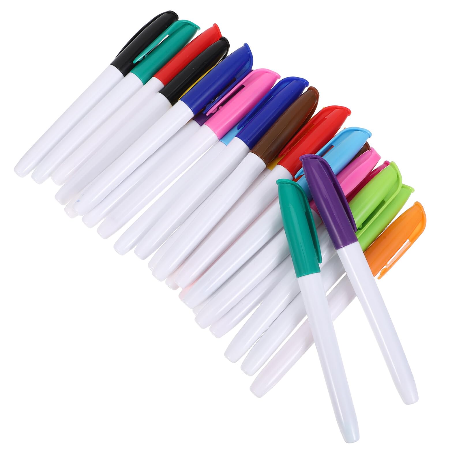 24 Piezas Rotuladores de Pizarra de Borrado en Seco Punta Fina y Tinta de Flujo, Marcadores de Colores para Aula y Oficina, Escritura sin Fatiga y Cuerpo de Plástico