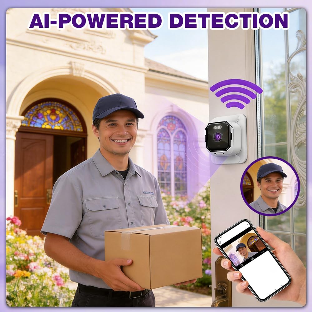 Caméra de sécurité 3 MP 2K pour la sécurité de la maison, WiFi 2,4/5 GHz avec vision nocturne en couleur, enregistrement 24h/24, 7j/7 et détection de mouvement pour regarder à l'extérieur et à