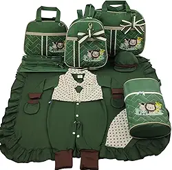 KIT BOLSA MATERNIDADE 5 PEÇAS SAFARI BABY + SAIDA MATERNIDADE MENINO (Verde Militar)
