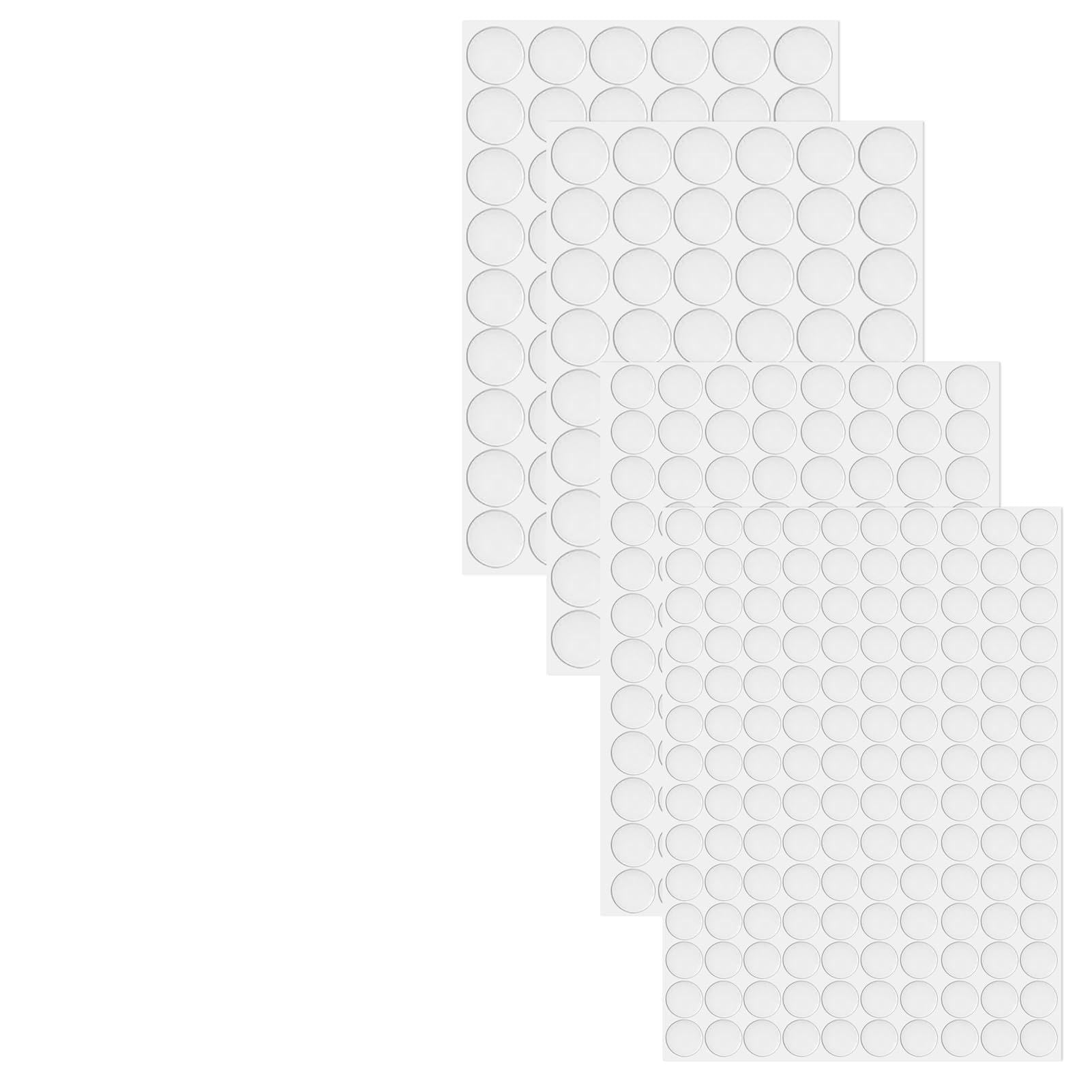 344 Pcs Self-Adhesive Screw Covers, White PVC Screw Hole Cover Stickers, 12mm / 15mm / 21mm Hole Caps, Waterproof and Dustproof Screw Covers for Furniture, Cabinets, Desks, Walls and Wardrobes