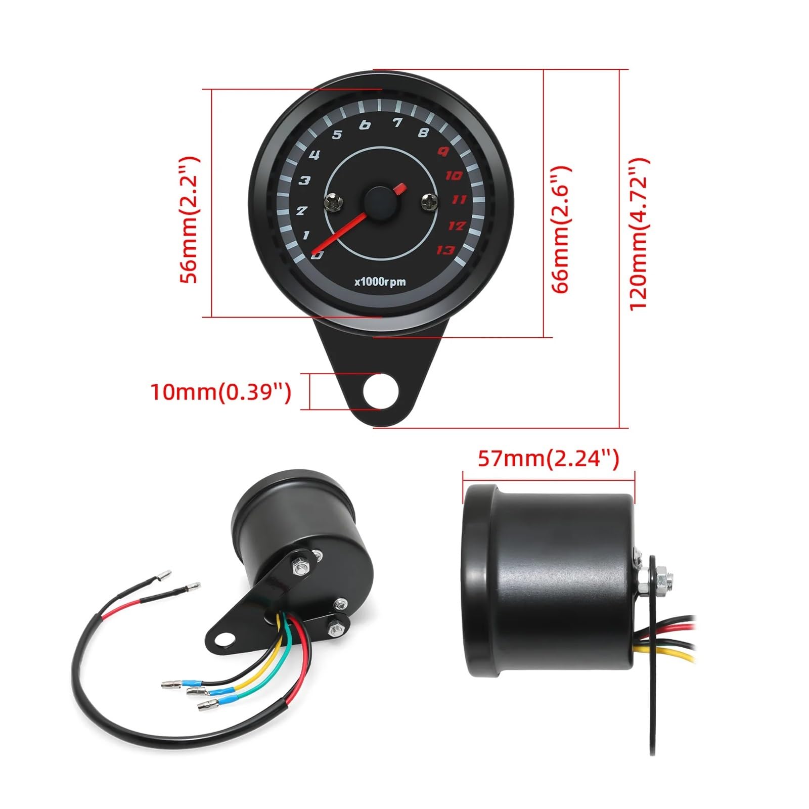 Contagiri Universale Per Motocicletta Con Retroilluminazione A LED Da 12 V, 0~13000 Giri/min, Contagiri Elettronico A, Accessori Per Moto Indicatore